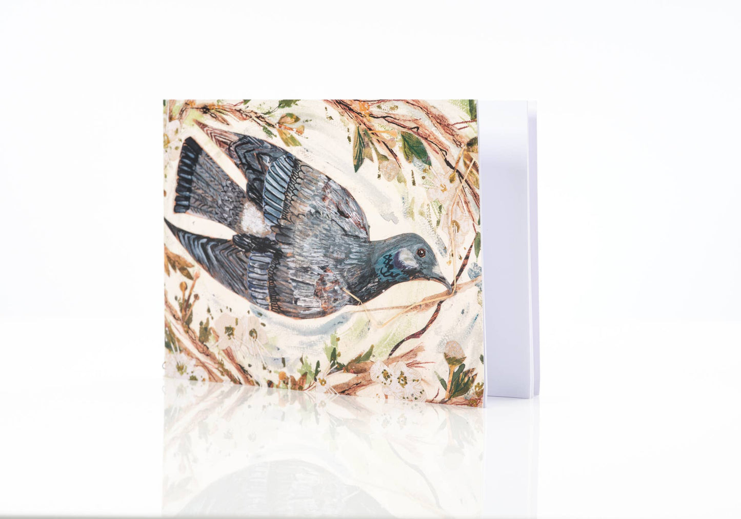 A5 landscape Pigeon in the blossom hand stitched notebook