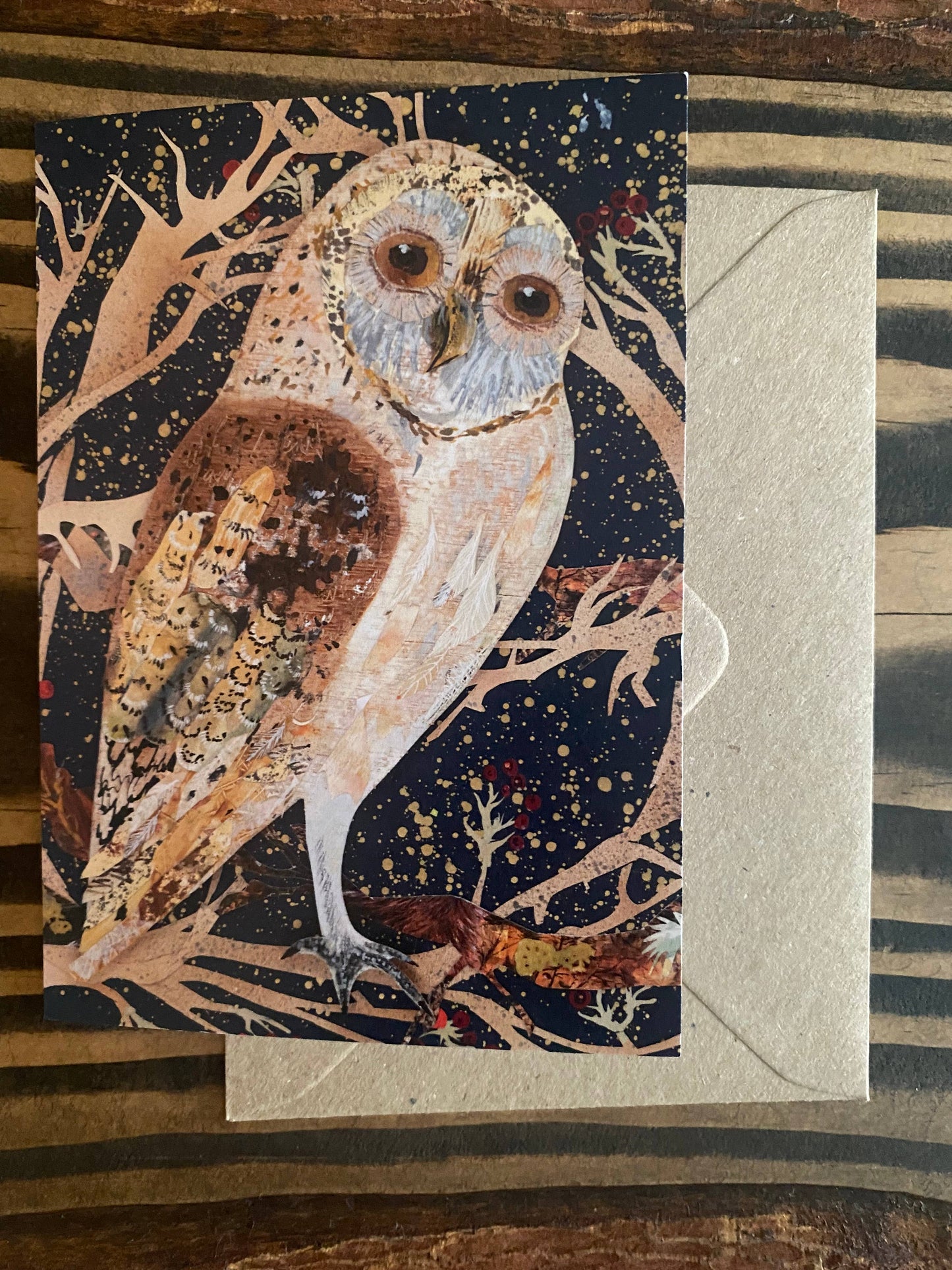 A6 Winter Owl blank greeting card