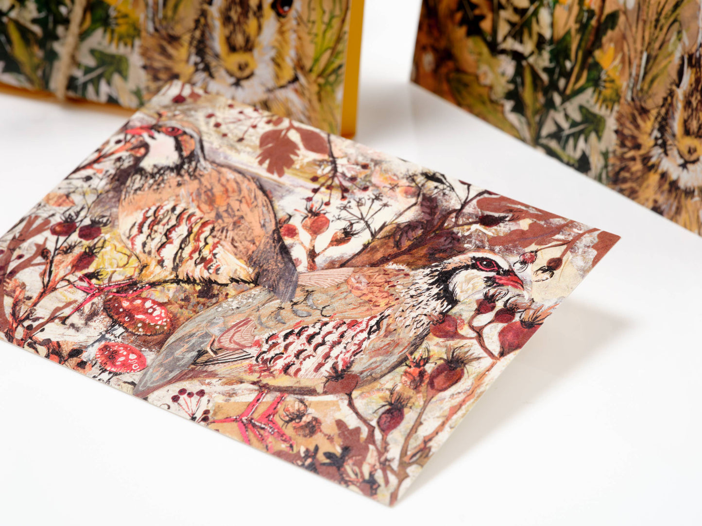 A6 Winter Partridges  postcard