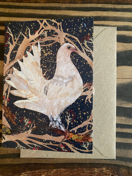 A6 Winter Dove blank greeting card