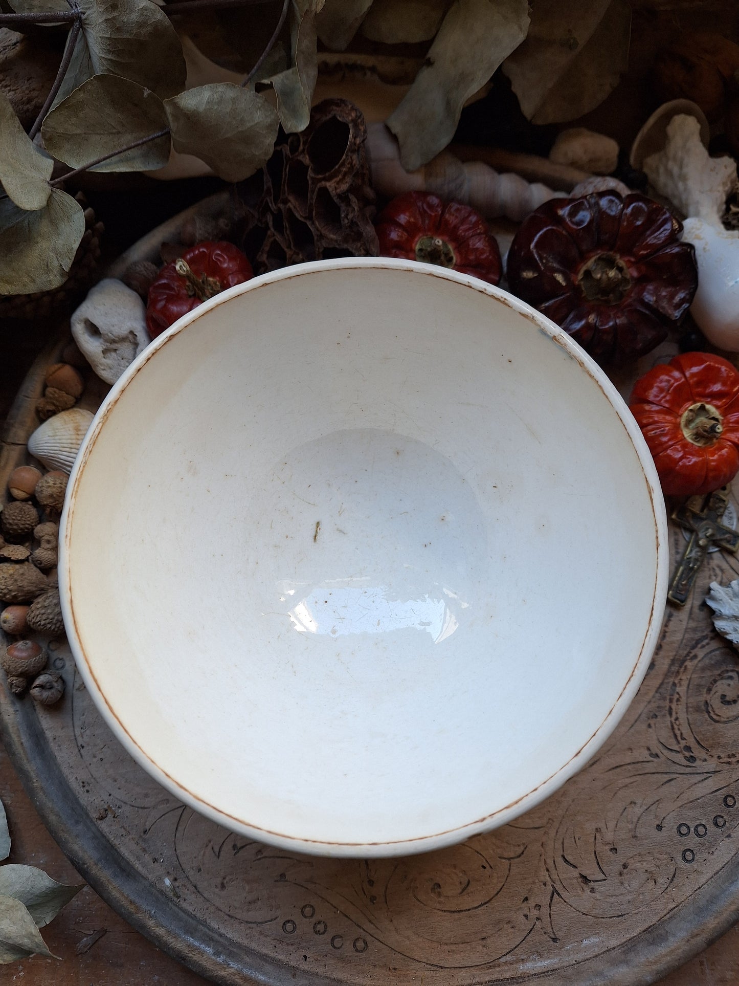 Pastel blue vintage French café bowl