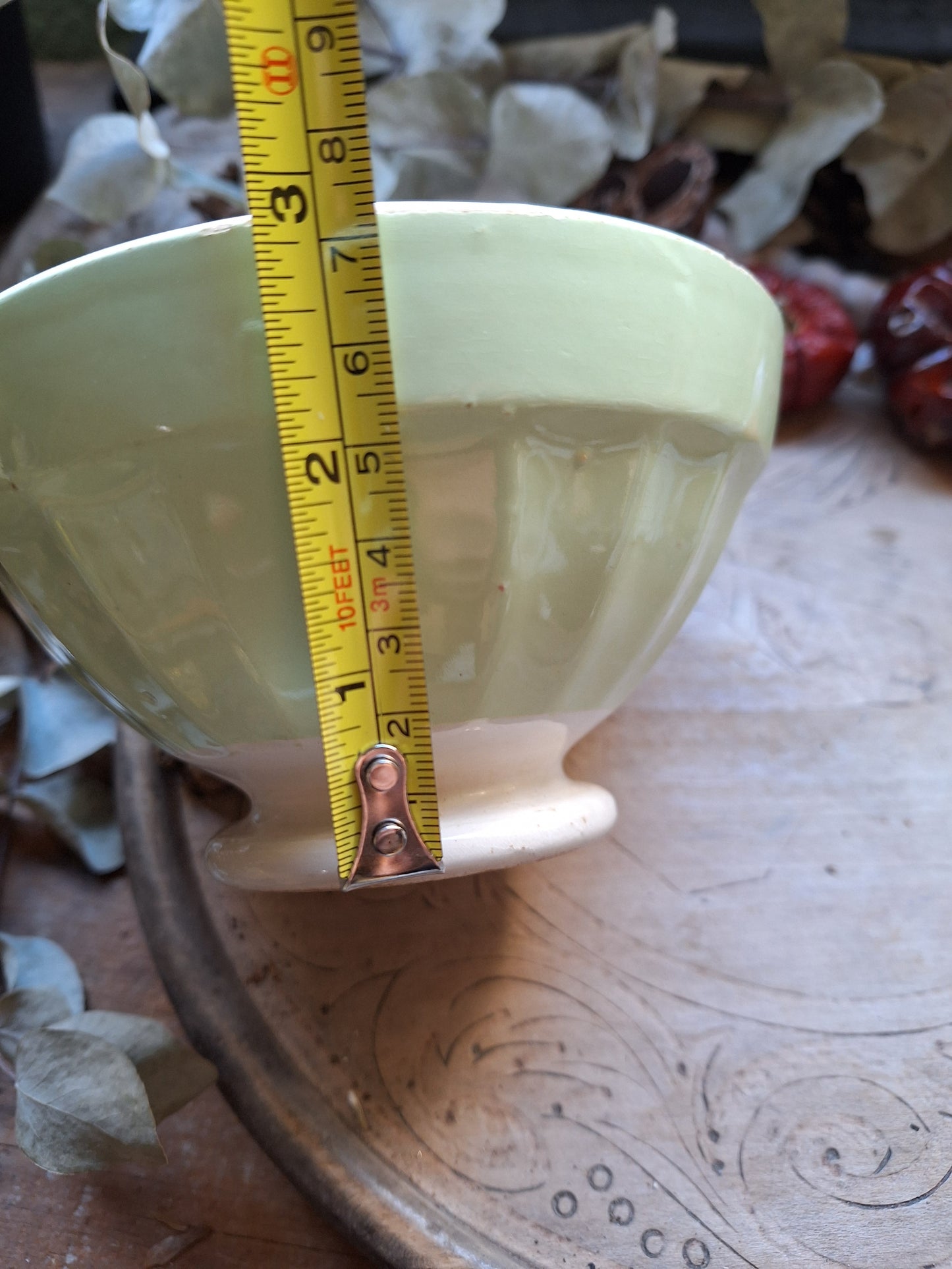 Pastel green vintage French café bowl