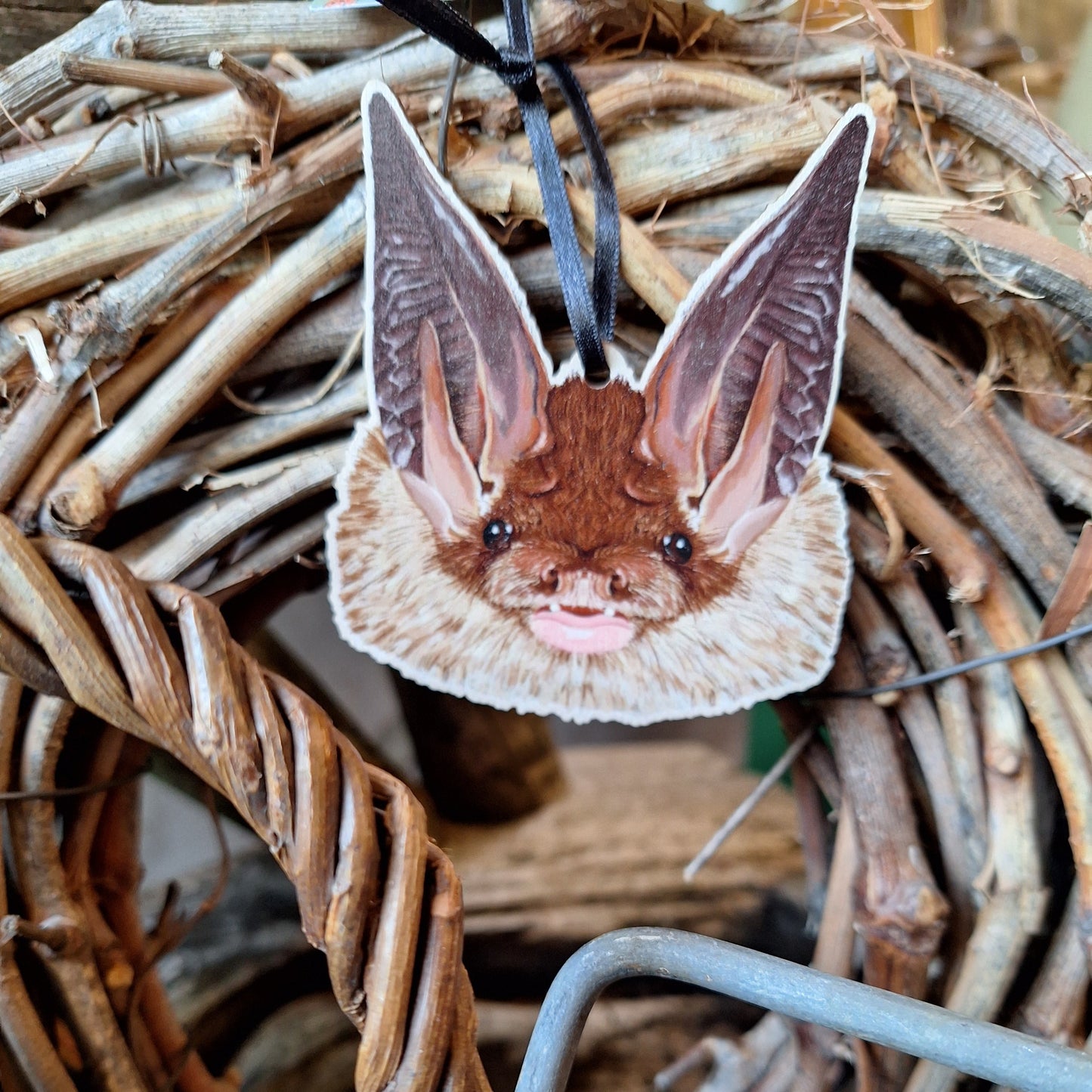 Long-eared Bat Wooden Decoration