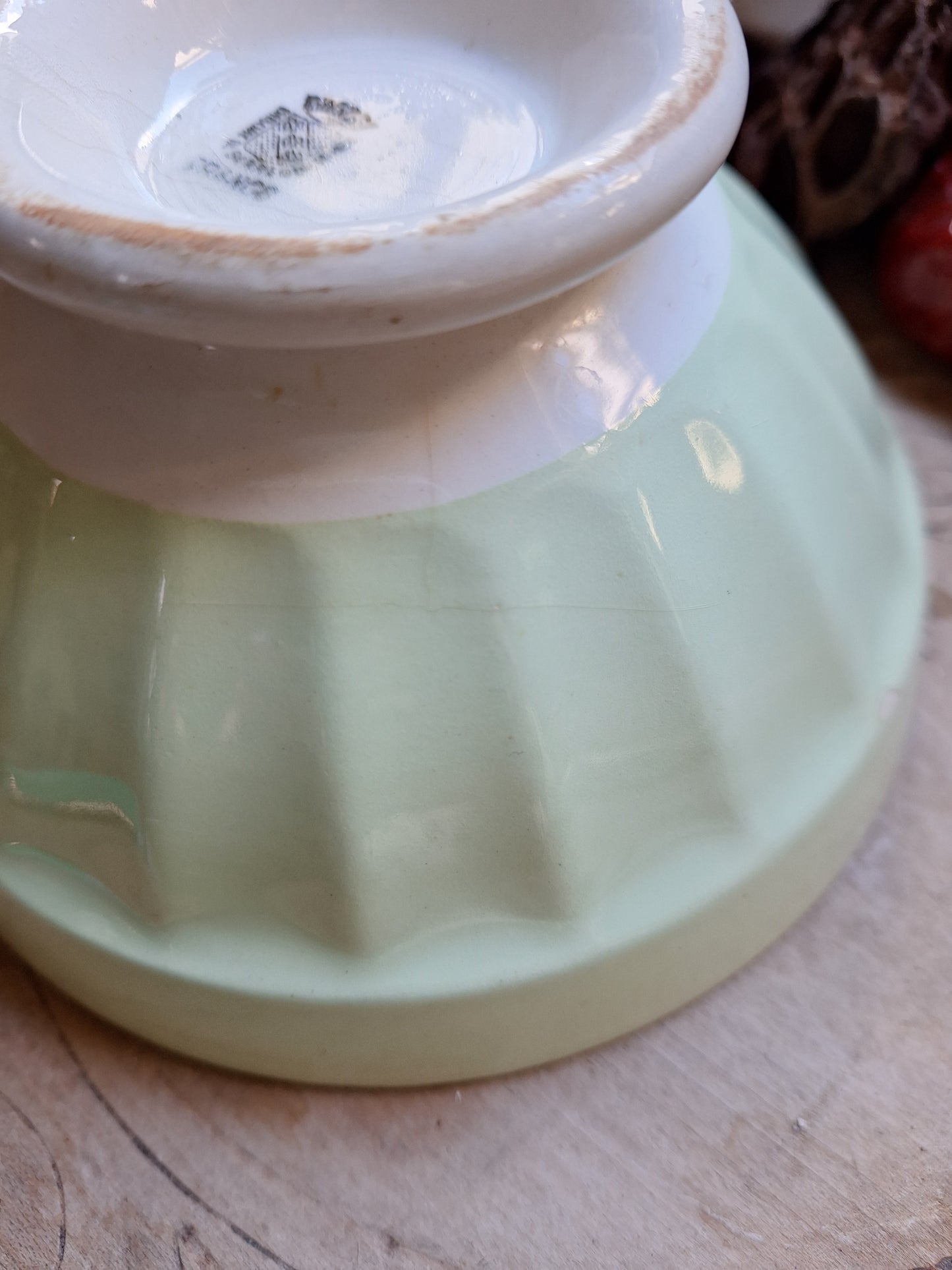 Pastel green vintage French café bowl