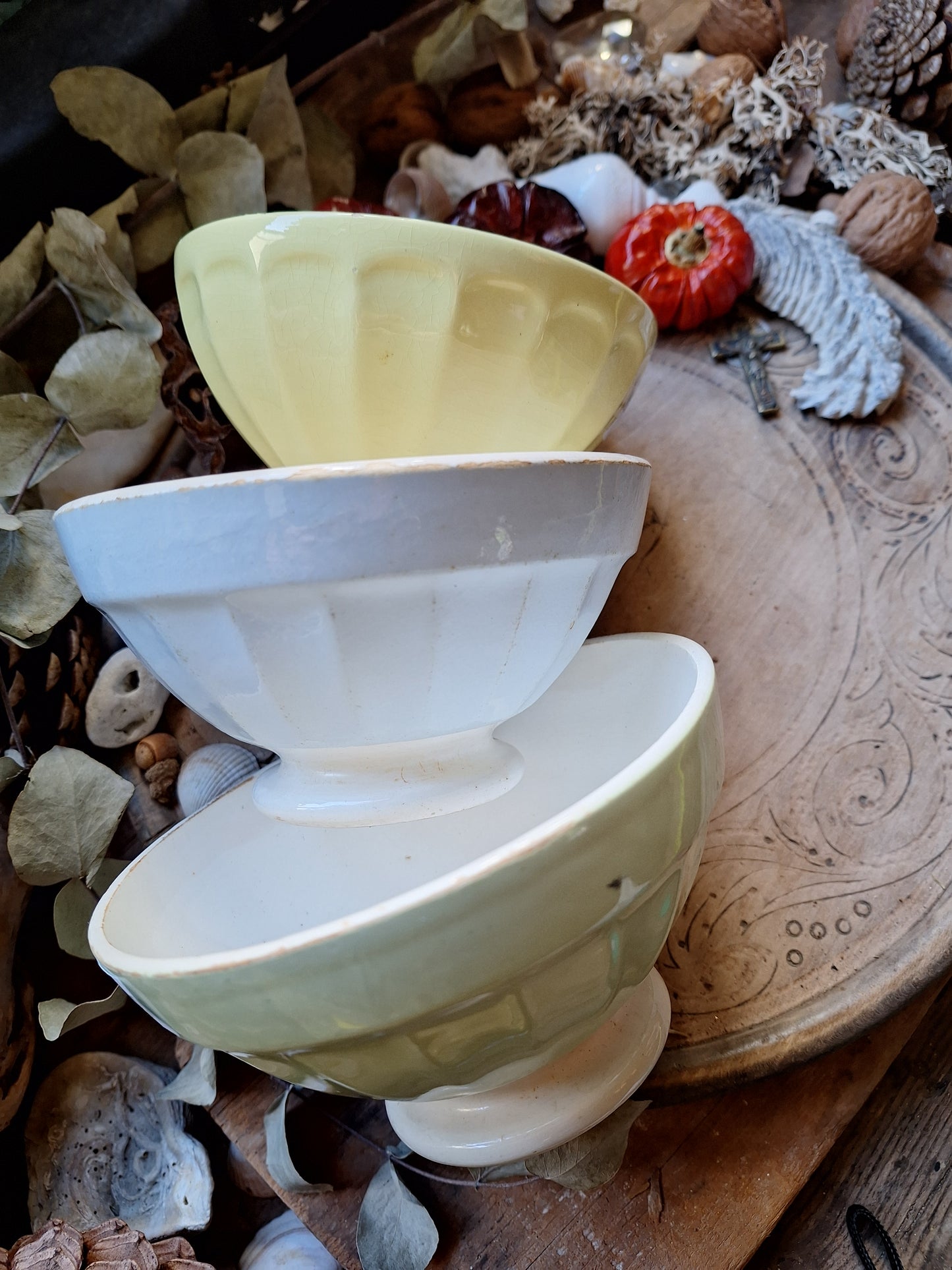 Pastel blue vintage French café bowl