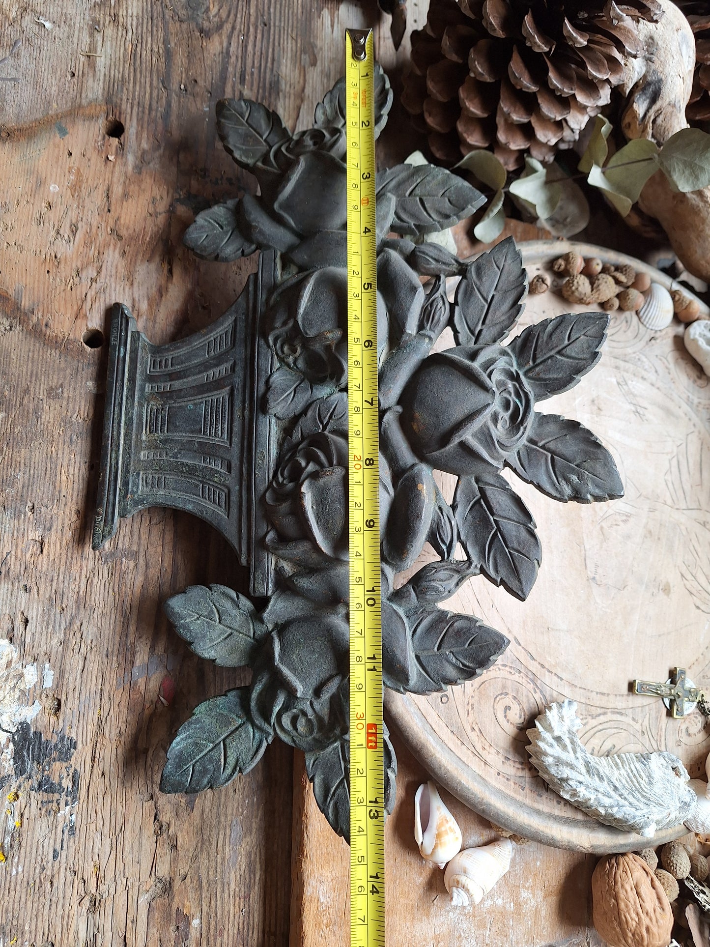 French Vintage Metal rose basket