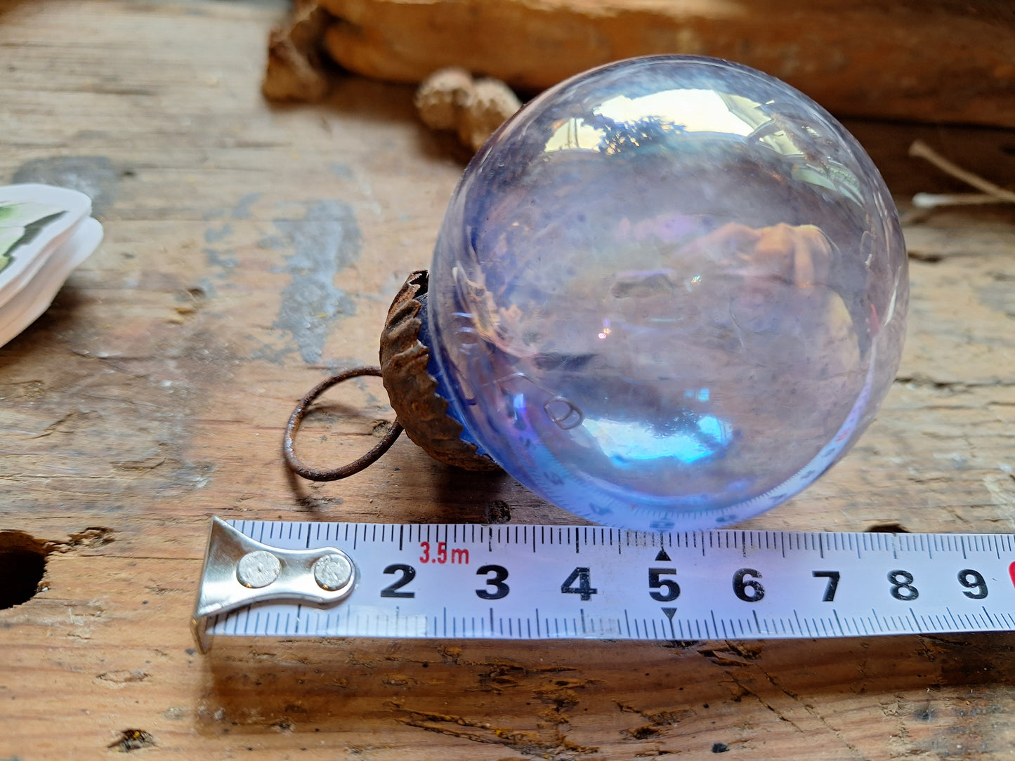 French Vintage purple glass bauble