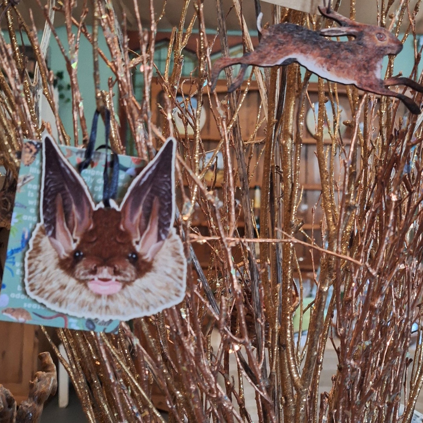 Long-eared Bat Wooden Decoration